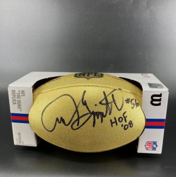 HOF - Patriots Andre Tippitt Signed Gold Composite Football