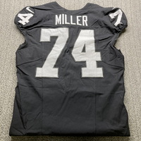 STS - Raiders Kolton Miller Game Used Jersey (11/24/24) Size 48 with Cap...