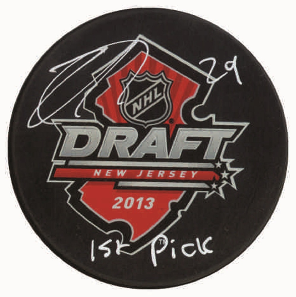 Nathan Mackinnon - Signed & Inscribed 2013 Draft Puck - Inscribed 