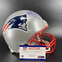 Red Cross - Patriots Mac Jones Signed Authentic Speed Helmet