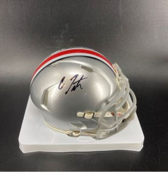 NFL - Ohio State Carnell Tate Signed Mini Helmet