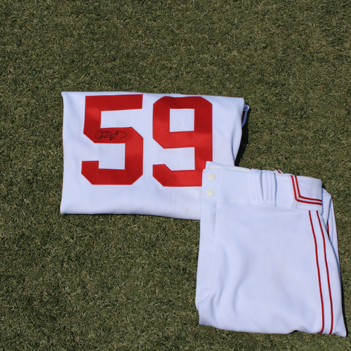 Game-Used & Autographed Monarchs Jersey & Game-Used Pants: Jake Brentz #59 (DET @ KC 5/23/21) - Size 46