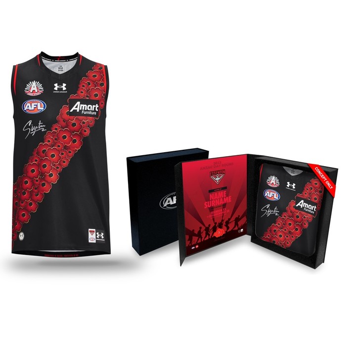 Sam Durham Essendon ANZAC Day Match-Worn Signed Guernsey