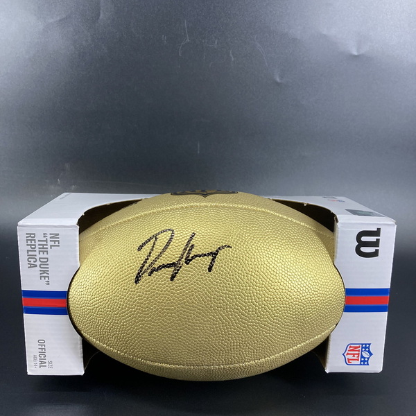 NFL - Chargers Omarion Hampton Signed Gold Composite Football