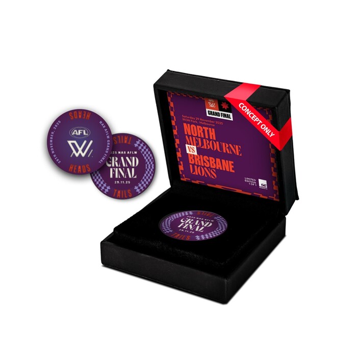 Photo of AFLW 2025 Grand Final Match-Used Coin Toss Coin