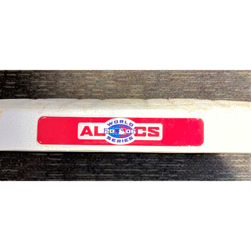 Photo of 2006 ALCS Game 4 Tigers vs A's Game-Used Base with ALCS Base Jewels - 9th Inning - Ordoñez Walk Off Home Run (MLB AUTHENTICATED)