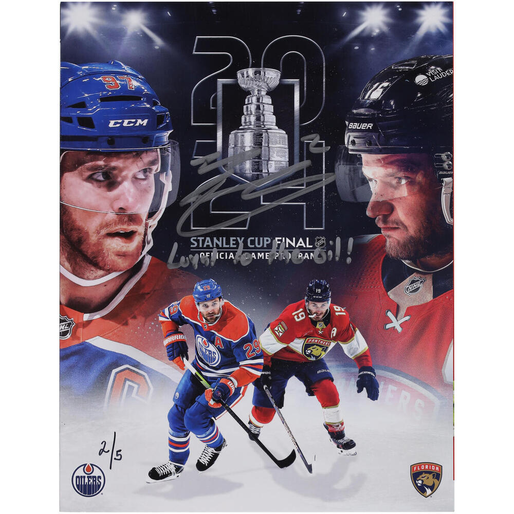 Evan Bouchard Edmonton Oilers Autographed 2024 Stanley Cup Final Program with 