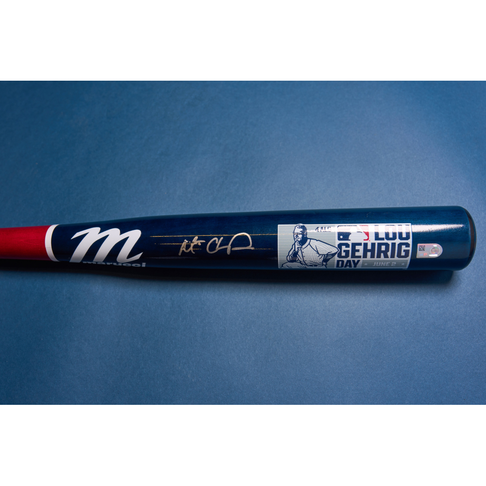 Matt Chapman Signed 1/1 Marucci Lou Gehrig Day Bat | MLB Charities