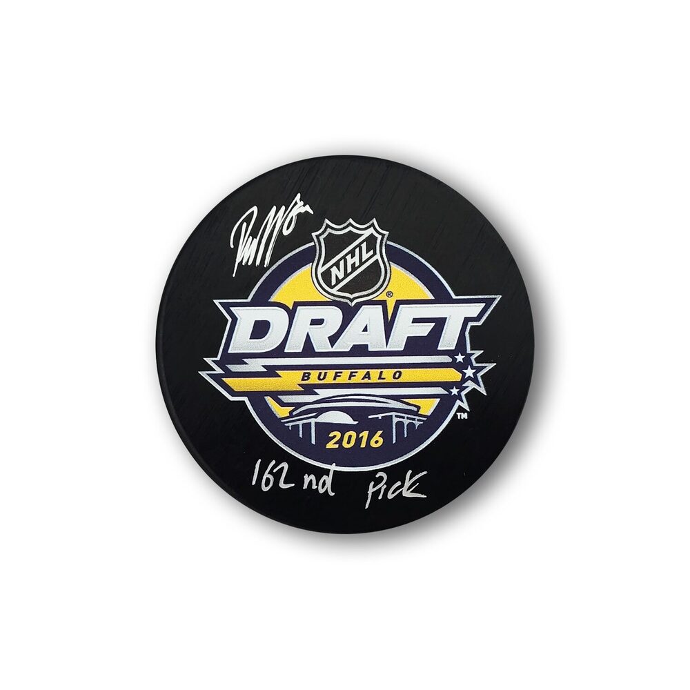 Jesper Bratt Autographed 2016 NHL Draft Hockey Puck Inscribed 162nd Pick