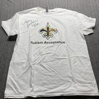MCMC - Saints Mickey Loomis Signed Autism Acceptance T- Shirt