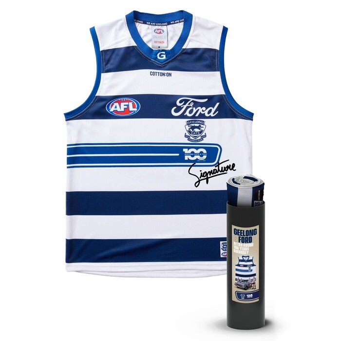 Photo of Ted Clohesy #40 Geelong Cats 2025 Signed Ford Retro Round Match-Worn Guernsey