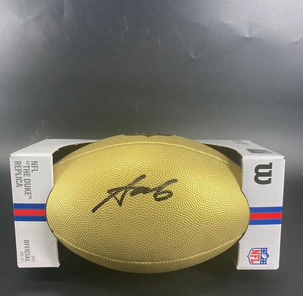 NFL - Panthers Tetairoa McMillan Signed Gold Composite Football