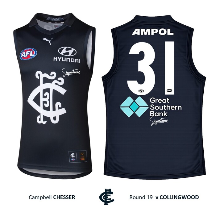 Photo of Campbell Chesser #31 Carlton 2026 Heritage Guernsey