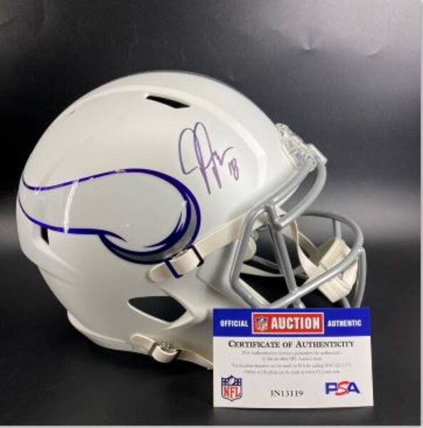NFL - Vikings Justin Jefferson Signed Alternate Replica Speed Helmet