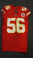 Crucial Catch - Chiefs Derrick Johnson signed and game worn Chiefs jerse...