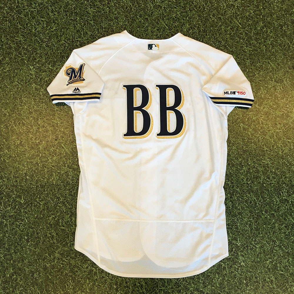 Bat Boy 2019 TeamIssued Home White Jersey Milwaukee Brewers Auctions