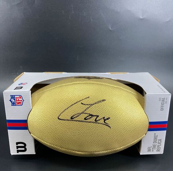 NFL - Bears Colton Loveland Signed Gold Composite Football