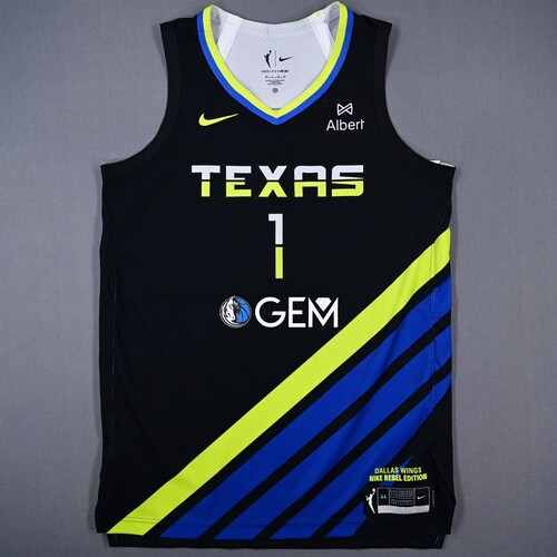 Image of Miller, Diamond - Dallas Wings - Black Rebel Edition Jersey - Worn 9/1/2025 - Autographed - 2025 WNBA Season