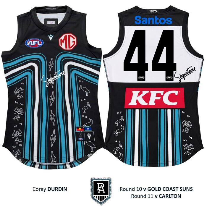 Photo of Corey Durdin #44 Yartapuulti 2026 First Nations Home Guernsey