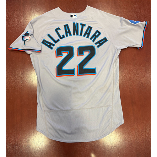 Sandy Alcantara Game-Used Road Jersey from 2023 Season