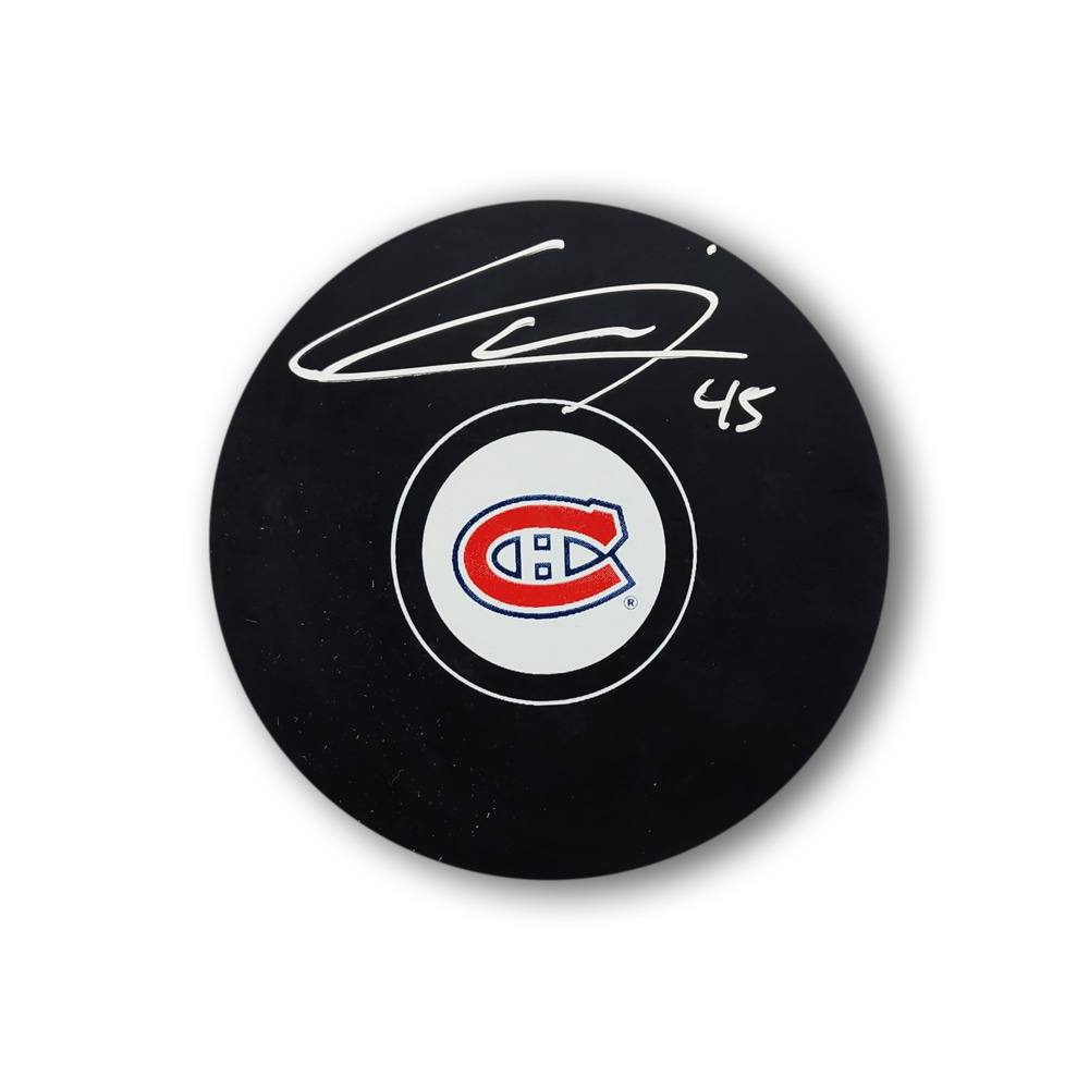 Alexandre Carrier Autographed Montreal Canadiens Hockey Puck