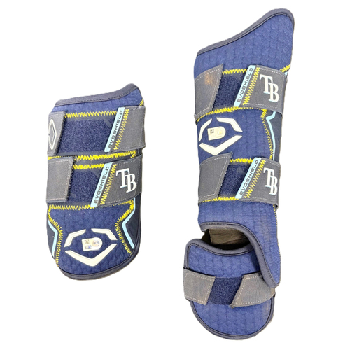 Photo of Team Issued Navy EvoShield Protective Equipment Package: Josh Lowe - Leg & Elbow Guard - 2023