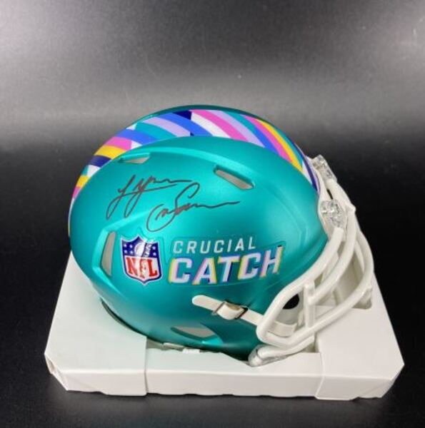 Crucial Catch - Steelers Lyn Swann Signed Crucial Catch Mini Helmet