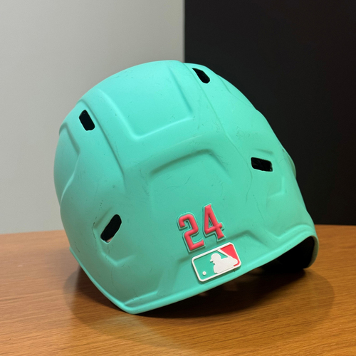 Photo of David Peralta 2024 City Connect Game-Used Padres Left-Handed Batting Helmet Used in 5 Games; MLB Authenticated