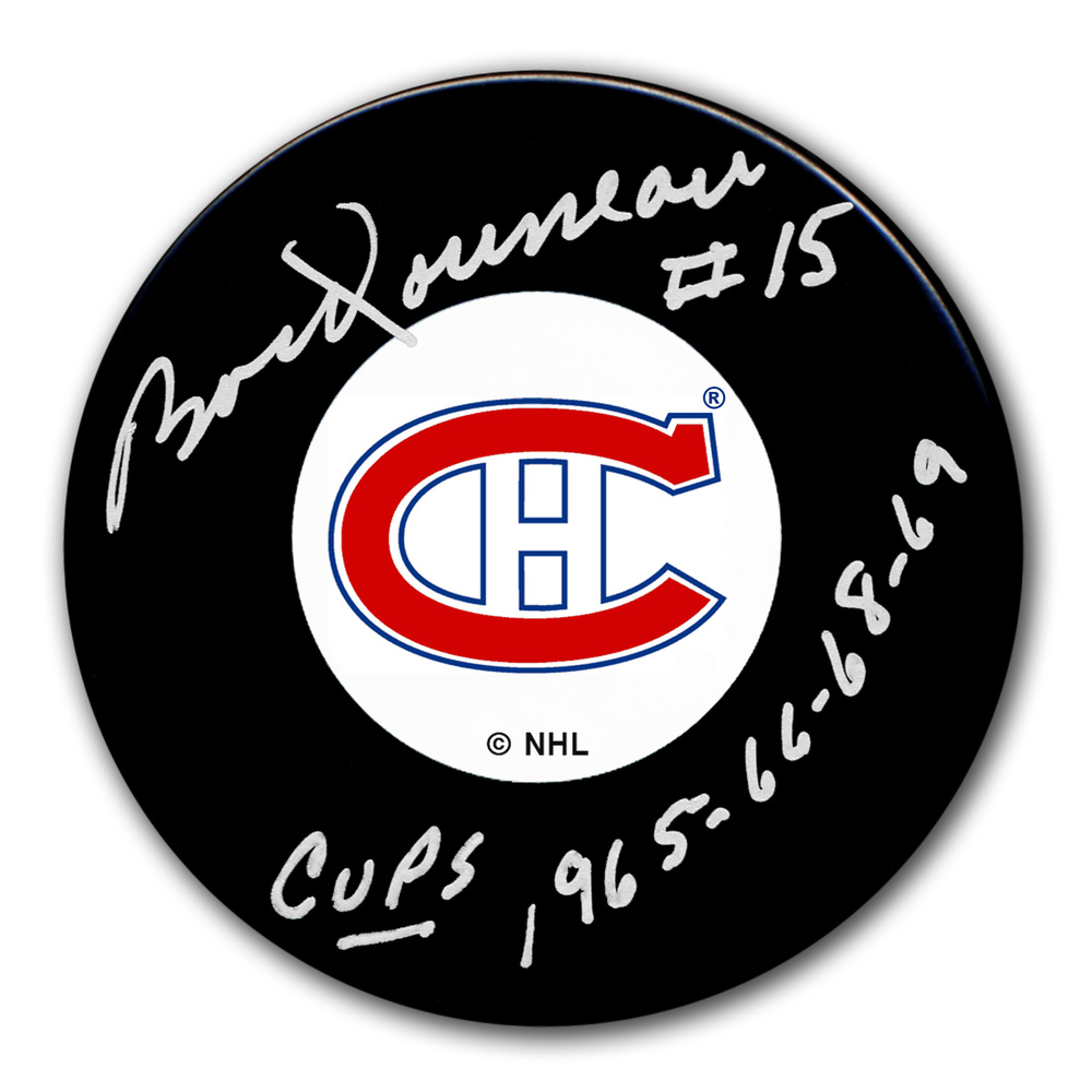 Bobby Rousseau Montreal Canadiens SC Years Original 6 Autographed Puck