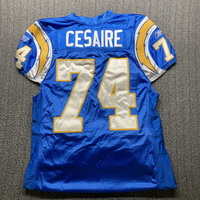 NFL - Chargers Jacques Cesaire Game Issued Jersey Size 52