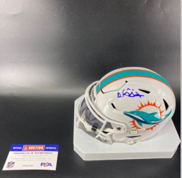NFL - Dolphins De'Von Achan Signed Mid Size Helmet