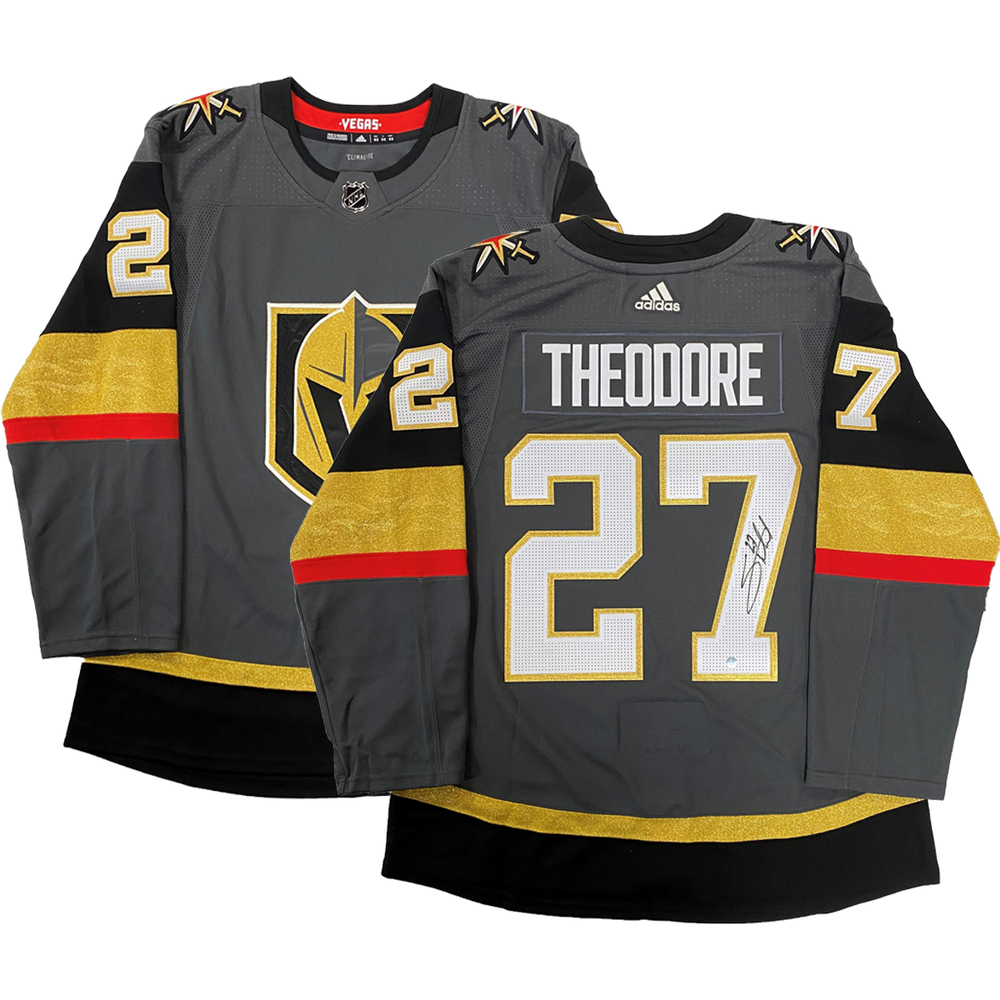 Shea Theodore Signed  Golden Knights Pro Grey Adidas jersey