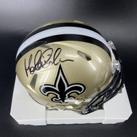 HOF - Saints Morten Andersen Signed Mini Helmet with HOF 17 Inscription