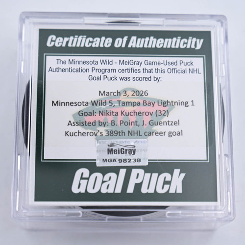 Image of Kucherov, Nikita - Tampa Bay Lightning - March 3, 2026 at Minnesota Wild (Wild's 25th Anniversary Logo)