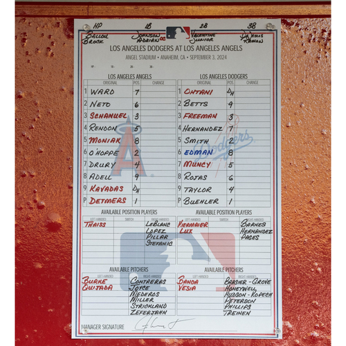 Game-Used or Autographed Line-Up Cards | MLB Auctions