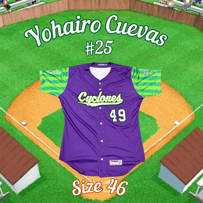 #25 Yohairo Cuevas Game Used Backyard Baseball Jersey (Size 46)