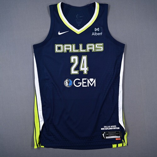 Image of Ogunbowale, Arike - Dallas Wings - Navy Explorer Edition Jersey - Worn 3 Games - 7/16/25, 7/30/25 & 8/1/25 - Autographed - 2025 WNBA Season