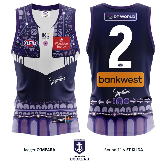 Photo of Jaeger O'Meara #2 Walyalup 2026 Indigenous Home Guernsey