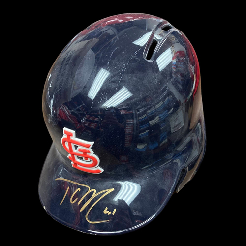 Tyler O'Neill Autographed Team Issued Navy Batting Helmet (Size 7 1/4)