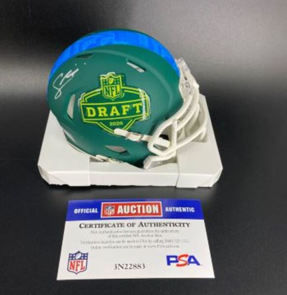 NFL - Giants Francis Mauigoa Signed NFL Draft Mini Helmet