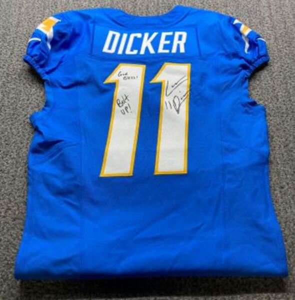 Crucial Catch - Chargers Cameron Dicker Signed Game Worn Jersey (10/5/20...