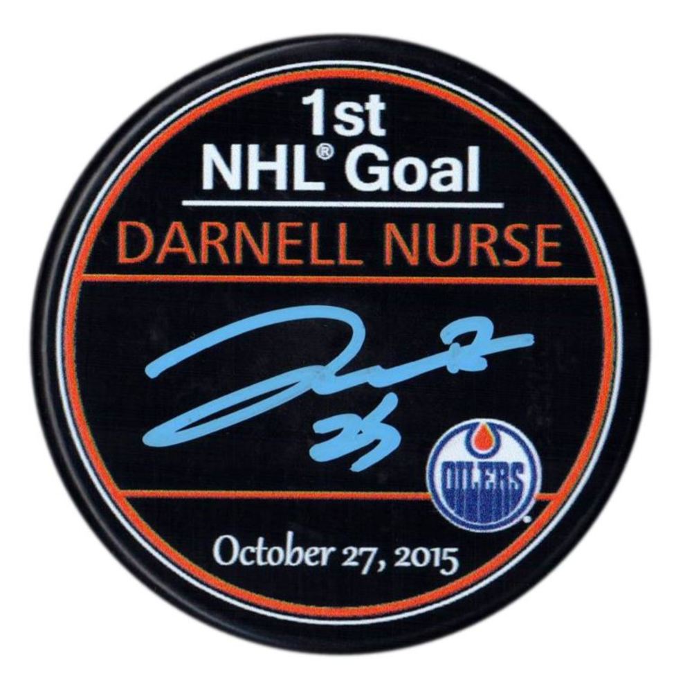 Darnell Nurse - Signed 1st NHL Goal Edmonton Oilers Puck