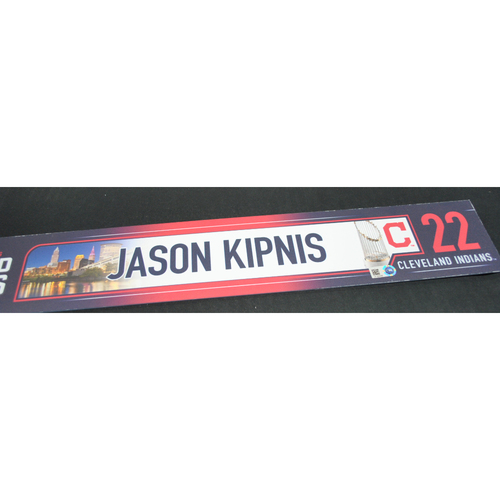 Game-Used Locker Name Plate - 2016 World Series Games 1, 2, 6, 7 - Cleveland Indians vs. Chicago Cubs - Jason Kipnis (Cleveland Indians)
