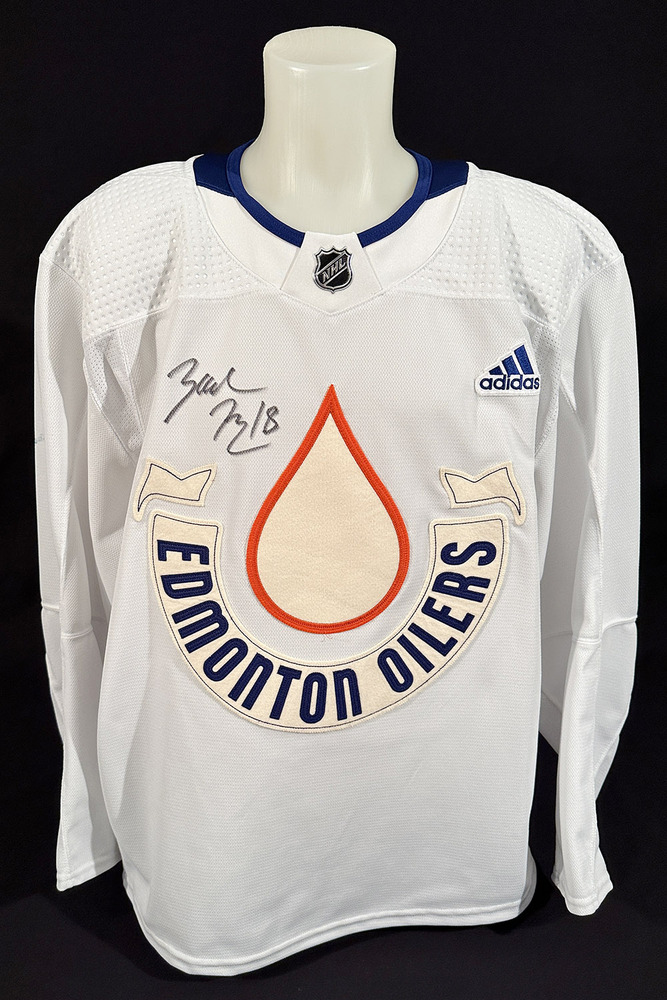 Zach Hyman 2023 NHL Heritage Classic Edmonton Oilers PracticeWorn