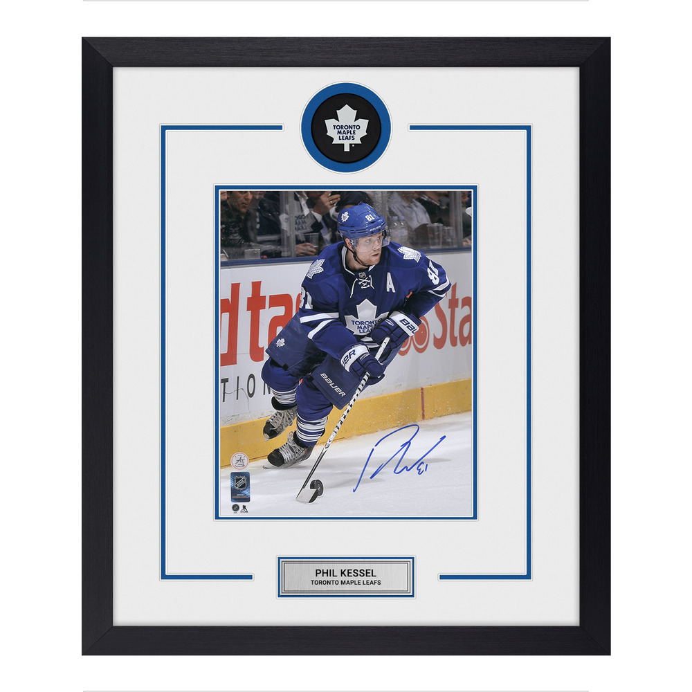 Phil Kessel Signed Toronto Maple Leafs Puck Logo 22x26 Frame