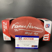 HOF - Steelers Franco Harris Signed Authentic Football with "HOF 90...