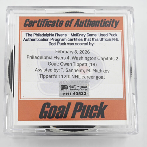 Image of Tippett, Owen - Philadelphia Flyers - February 3, 2026 vs. Washington Capitals (Flyers Logo)