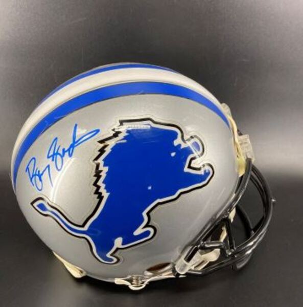 HOF - Lions Barry Sanders Signed Authentic Proline Helmet