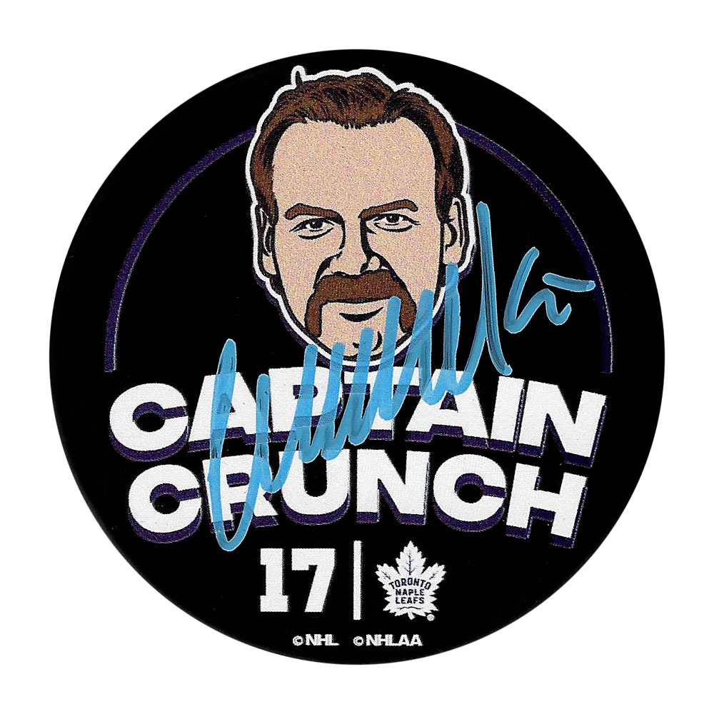 Wendel Clark Autographed Toronto Maple Leafs Captain Crunch Puck 