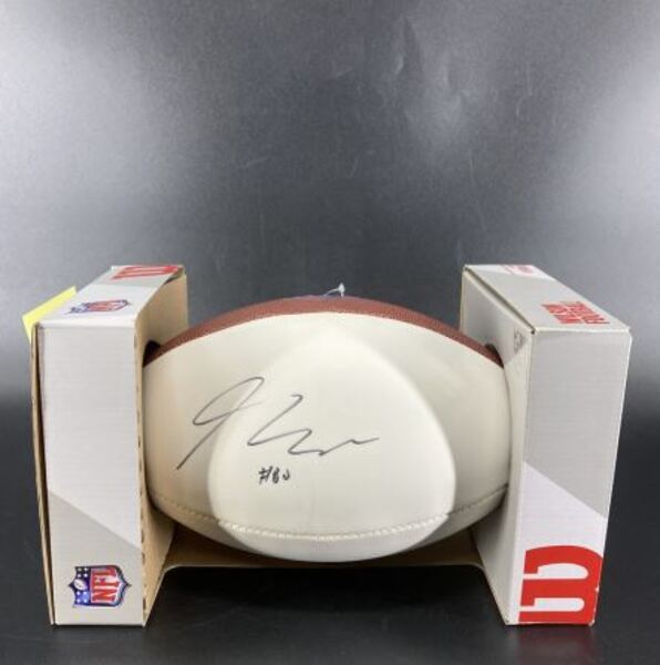 Broncos - Greg Dulcich Signed Panel Ball (Not Authenticated)